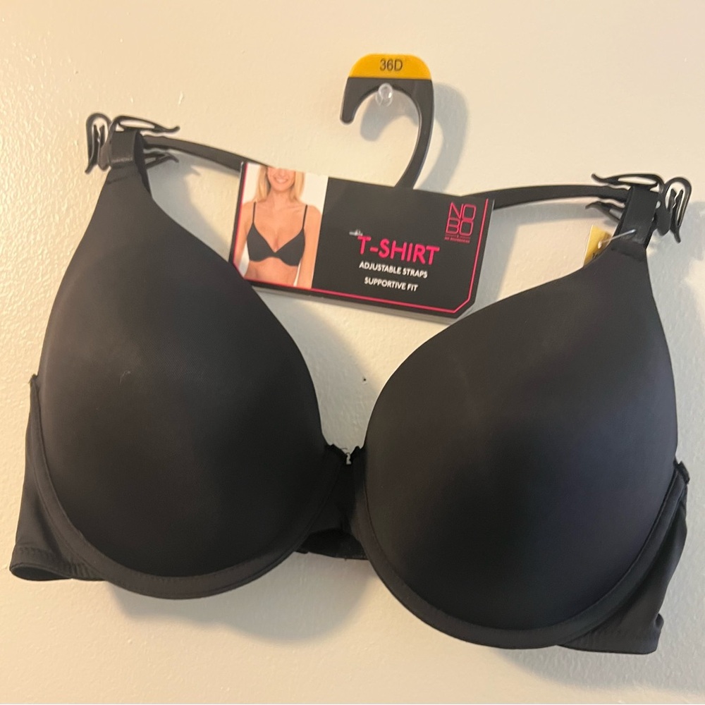 🆕 No Boundaries Black T-Shirt Bra with Molded Cups (Size 36D)